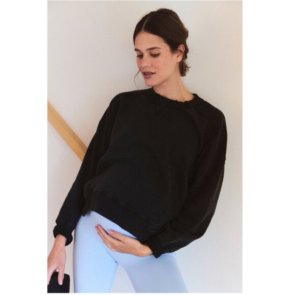 FP Movement X Hatch Intercept Pullover Maternity Sweatshirt Black Medium NWT - Picture 2 of 6